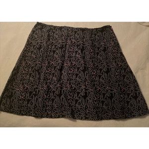 Sharon Anthony A-Line 20W Women's Skirt Black Pink Polka Dots Lined